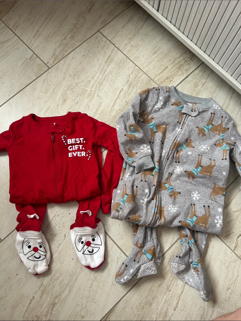 Bundle of 2 Christmas footed pjs